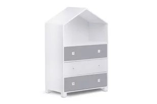 Komoda MIRUM biały/szary / 80x126x45 / - Komody Komoda MIRUM biały/szary / 80x126x45 / - Komody - miniaturka - grafika 1