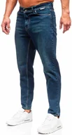 Spodnie męskie - Granatowe spodnie jeansowe męskie regular fit Denley GT25 - miniaturka - grafika 1