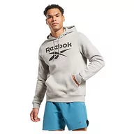 Bluzy męskie - Reebok Męska bluza z dużym logo, średni szary wrzosowy, XL, Średni szary wrzos, XL - miniaturka - grafika 1