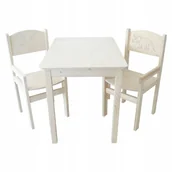 Zestawy mebli dla dzieci - STOLIK 75/50 + 2 KRZESEŁKA PEŁNE Z PODŁOKIETNIKIEM DLA STARSZAKA + GRAWER - miniaturka - grafika 1