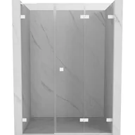 Ścianki i drzwi prysznicowe - Mexen Lunar-F L drzwi prysznicowe składane prawe 115 cm, transparent, białe - 836SL-115-050-20-00-P - miniaturka - grafika 1