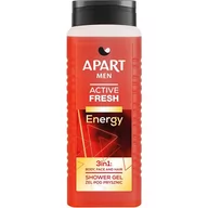 Żele pod prysznic dla mężczyzn - Apart Men Active, Fresh Energy, 3w1 Żel pod prysznic, 500ml - miniaturka - grafika 1