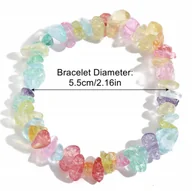 Bransoletki - Kolorowa Cukierkowa Bransoletka Kamień Regulacja Elastyczna Ręcznie Robiona - miniaturka - grafika 1