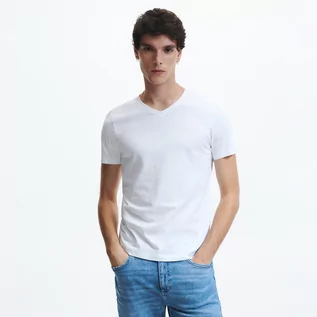 Koszulki męskie - Reserved T-shirt Basic - Biały - grafika 1