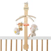 Grzechotki dla dzieci - Karuzela drewniana do łóżeczka z pozytywką MILA, ZOE i LANA Nattou - miniaturka - grafika 1