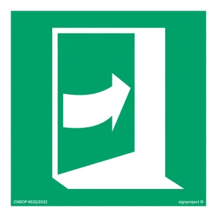 AE023 PCHAĆ Z PRAWEJ STRONY ABY OTWORZYĆ, PS - PŁYTA PCV 1MM FOTOLUMINESCENCYJNA; (250X250MM) - Systemy ekspozycyjne i znaki informacyjne - miniaturka - grafika 1
