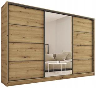 Szafa przesuwna lustro szuflady 280cm artisan Loft - Szafy - miniaturka - grafika 1