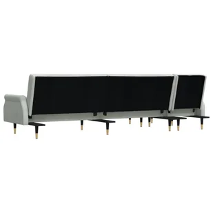 Sofa rozkładana L, jasnoszara, 271x140x70 cm, aksamit Lumarko! - Narożniki - miniaturka - grafika 6