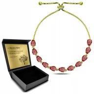 Bransoletki - Bransoletka Pozłacana Srebrna Z Zultanitem Zmienia Kolor Regulowana Grawer - miniaturka - grafika 1