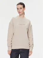 Bluzy damskie - Calvin Klein Bluza Hero Logo K20K205450 Beżowy Regular Fit - miniaturka - grafika 1