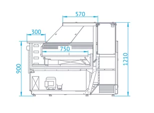 Lada chłodnicza moduł L-X/NW RAPA 144/144 (1440 mm) - Szafy i witryny chłodnicze - miniaturka - grafika 3