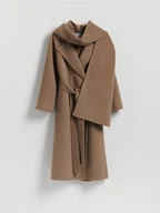 Płaszcze damskie - Reserved - Płaszcz z odpinanym szalem - beżowy - miniaturka - grafika 1
