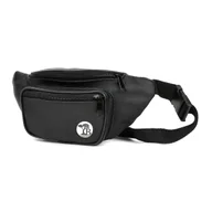 Nerki - Czarna Nerka saszetka skórzana solidna BELTIMORE logo  F40 czarny - miniaturka - grafika 1