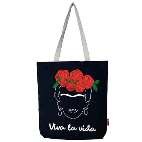 hello-bags. Torba na zamek błyskawiczny, podszewka i wewnętrzna kieszeń. Na zewnątrz: 100% bawełna. W zestawie ładna koperta na prezent. Model: VIVALAVIDA. Kolor: ecru/czarny. Wymiary: 37 x 38 cm.,