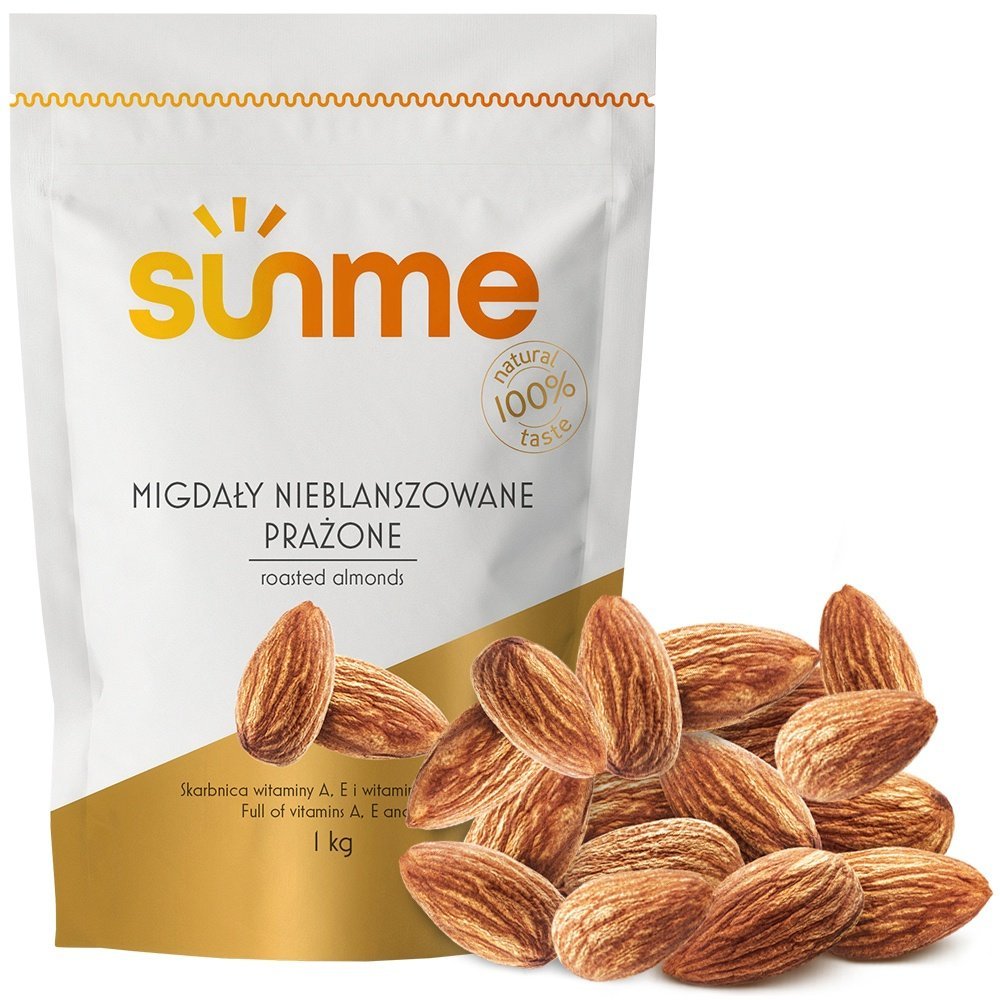 Migdały całe Nieblanszowane Prażone 1 kg