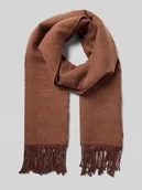 Apaszki i szaliki damskie - Szal z dodatkiem wiskozy i sznurkowymi wykończeniami - miniaturka - grafika 1