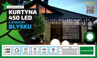 Oświetlenie świąteczne - Multimix.pl Kurtyna świetlna 2,2m x 2,5m Efekt FLASH 450 LED zewnętrzne lampki choinkowe NR 1814 Zimny biały błyska zimny biały) OLT-450/G/K/5M/P - miniaturka - grafika 1