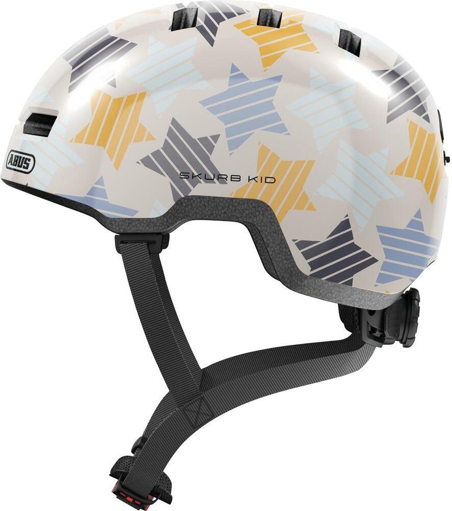 Kask rowerowy Abus Skurb Kid, kask dziecięcy i młodzieżowy, S, szare gwiazdki AS