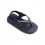 Sandały damskie - Havaianas Sandały Dla Dzieci Granatowe Wsuwane Z Logo 17-18 0Z4B1_A* - miniaturka - grafika 1