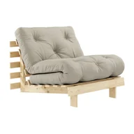 Fotele - Fotel rozkładany z beżowym lnianym pokryciem Karup Design Roots Raw/Linen - miniaturka - grafika 1