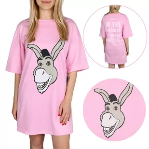 Shrek Osioł Różowa, damska koszulka nocna, bawełniana koszulka do spania S - Piżamy damskie - miniaturka - grafika 1