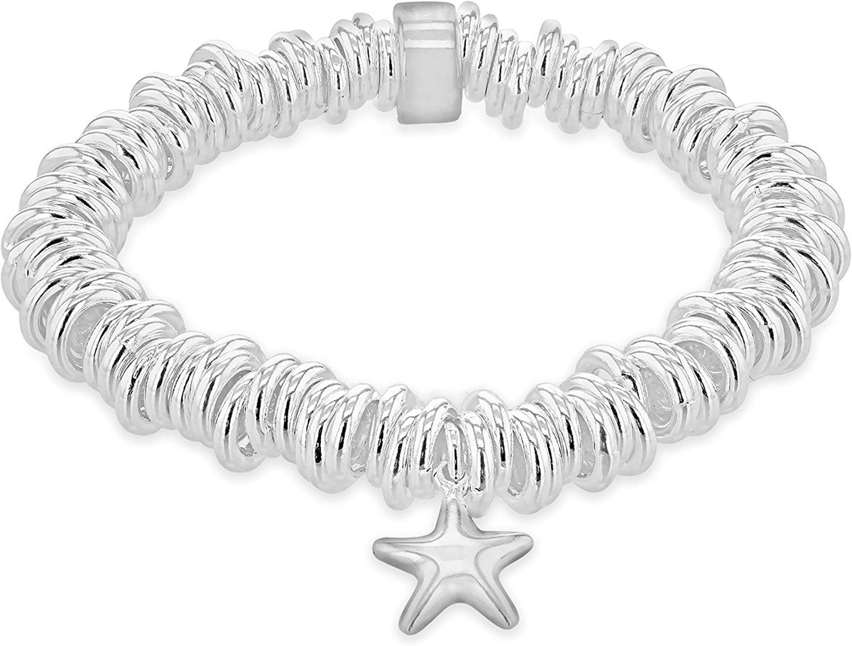 Tuscany Silver Sterling Silver Sweetie and Star Charm Bracelet