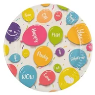 Dekoracje i nakrycia stołu na imprezę - Talerze papierowe Happy Balloons - miniaturka - grafika 1