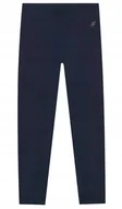 Legginsy - Dziewczęce legginsy bawełniane sportowe 4F F239 140 cm (9-10 lat) granat - miniaturka - grafika 1
