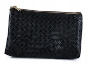 Kosmetyczki, organizery i kuferki - KOSMETYCZKA UNISEX EKO-SKÓRA czarna - miniaturka - grafika 1