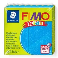 Masy plastyczne - Staedtler Masa plastyczna termoutwardzalna Kids, niebieska brokatowa, 42g, kostka - miniaturka - grafika 1