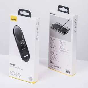 Baseus Simple 2w1 ładowarka bezprzewodowa Qi do telefonu i słuchawek AirPods 15W biały (WXJK-02) - Ładowarki do telefonów - miniaturka - grafika 23