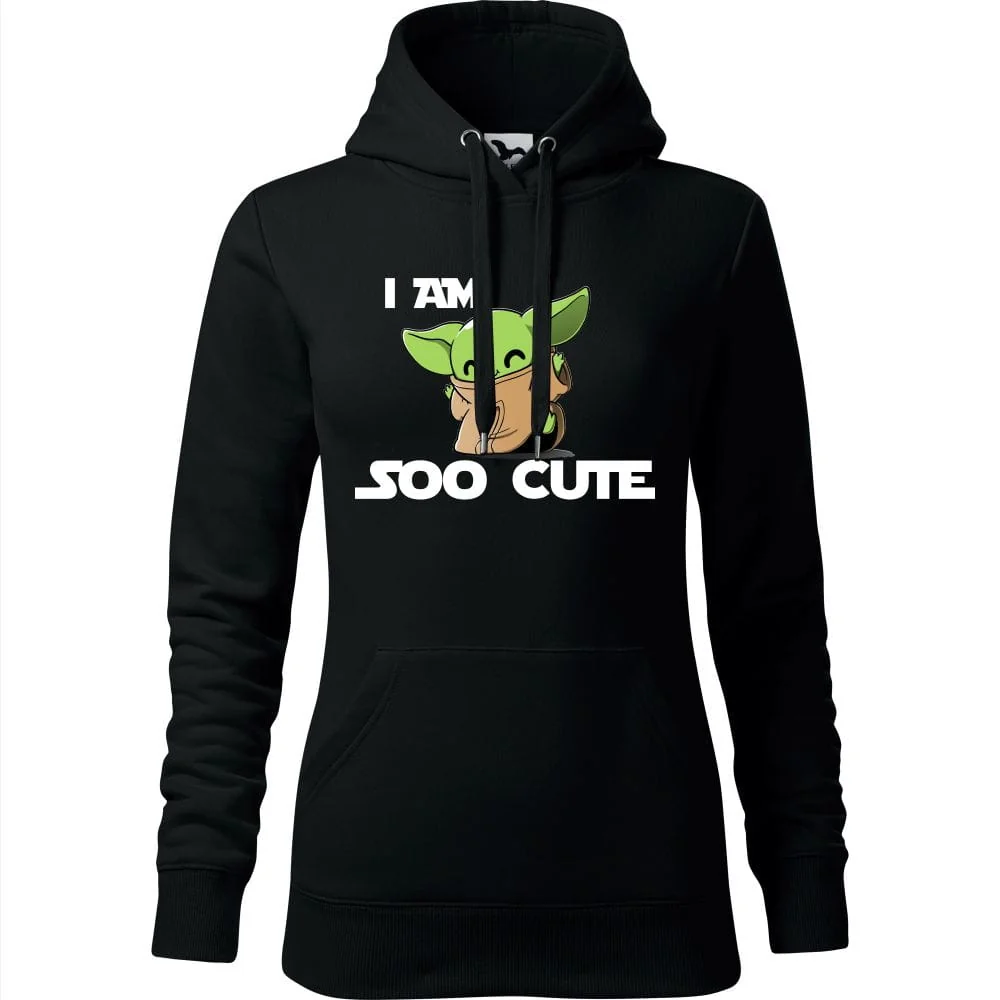 Damska Bluza Z Kapturem - I Am Soo Cute Czarny S