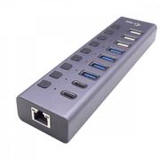 Huby USB - Hub USB 3.0/USB-C 9 portów LAN + Power Adapter 60W - miniaturka - grafika 1