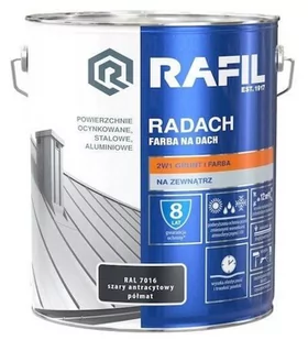 Farba na dach Rafil Radach szary anracytowy RAL7016 10l - Farby zewnętrzne - miniaturka - grafika 1