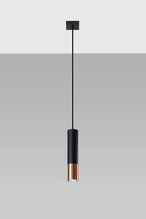 Sollux Lighting Lampa wisząca LOOPEZ 1 czarny/miedź - Lampy sufitowe - miniaturka - grafika 1