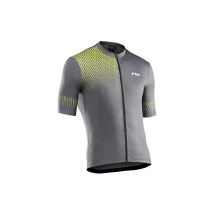 Koszulka rowerowa NORTHWAVE ORIGIN Jersey szaro żółty - Koszulki rowerowe - miniaturka - grafika 1