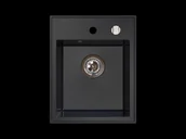 Zlewozmywaki - Leonaro Zlewozmywak Granitowy 1 Komora 40X50 Cm Czarny Brokat - miniaturka - grafika 1