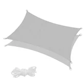Parasole ogrodowe - Żagiel przeciwsłoneczny 4x3m prostokątny z tkaniny wodoodpornej szary SN1046 - miniaturka - grafika 1
