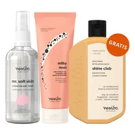 Zestawy kosmetyków damskich - Zestaw Resibo Mr Soft Skin, nawilżający tonik-mgiełka, 100 ml + kremowy żel do oczyszczania i demakijażu, 100 ml + wygładzająca odżywka do włosów, 100 ml gratis - miniaturka - grafika 1