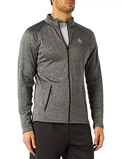 ODLO Męska kurtka polarowa FLI Full Zip Midlayer, Ciemnoszary melanż, XXL - Kurtki męskie - miniaturka - grafika 1