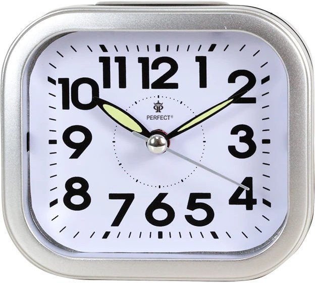 Budzik Perfect BB08006 srebrny 8 x 7 cm .