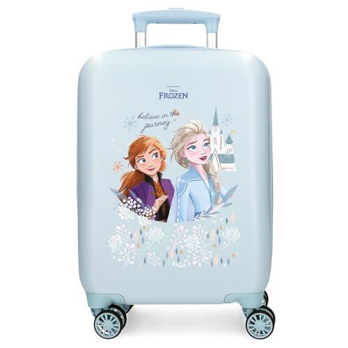Joumma Disney Kraina Lodu Believe in The Journey Walizka kabinowa niebieska 33 x 50 x 20 cm sztywne tworzywo ABS boczne zapięcie szyfrowe 28,4 l 2 kg 4 podwójne koła bagaż ręczny, Niebieski, walizka