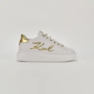 Sneakersy damskie - Damskie Sneakersy KARL LAGERFELD KAPRI SIGNIA LACE LTHR KL62510A-01G – Biały - miniaturka - grafika 1