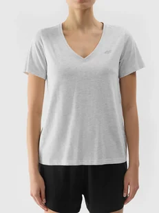 T-shirt damski gładki w regularnym kroju 4F - Koszulki i topy damskie - miniaturka - grafika 1