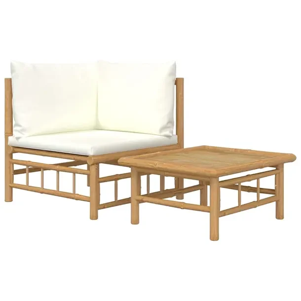 Zestaw wypoczynkowy ogrodowy - Bambusowa Sofa Narożna