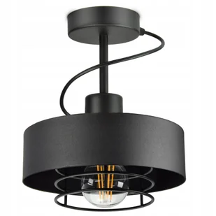 Lampa Sufitowa Plafon Metalowa Czarna Loft Edison - Lampy sufitowe - miniaturka - grafika 1