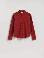 Koszule męskie - Reserved - Koszula super slim z bawełny egipskiej - karminowy - miniaturka - grafika 1