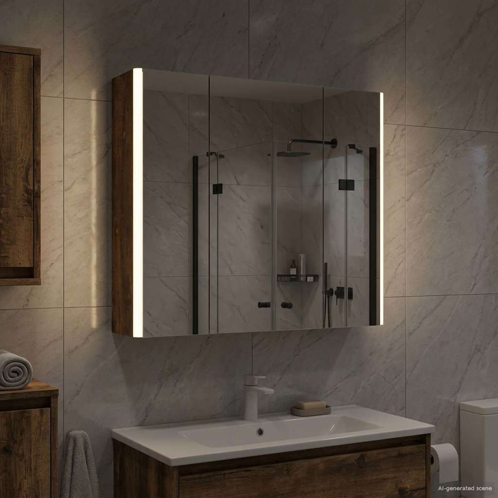 vidaXL vidaXL Szafka z lustrem do łazienki Dąb wędzony 63,5 x 15,5 x 60,5 cm