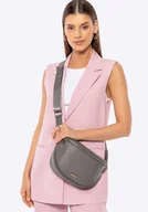 Nerki - Damska torebka nerka ze skóry ekologicznej szaro - złota - Wittchen - miniaturka - grafika 1