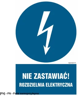 SIGNPROJECT HE021 - Nie zastawiać rozdzielnia elektryczna 350x525 - Tablice BHP - miniaturka - grafika 1